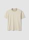 Beige pure cotton boys&rsquo; relaxed-fit T-shirt with slogan_3