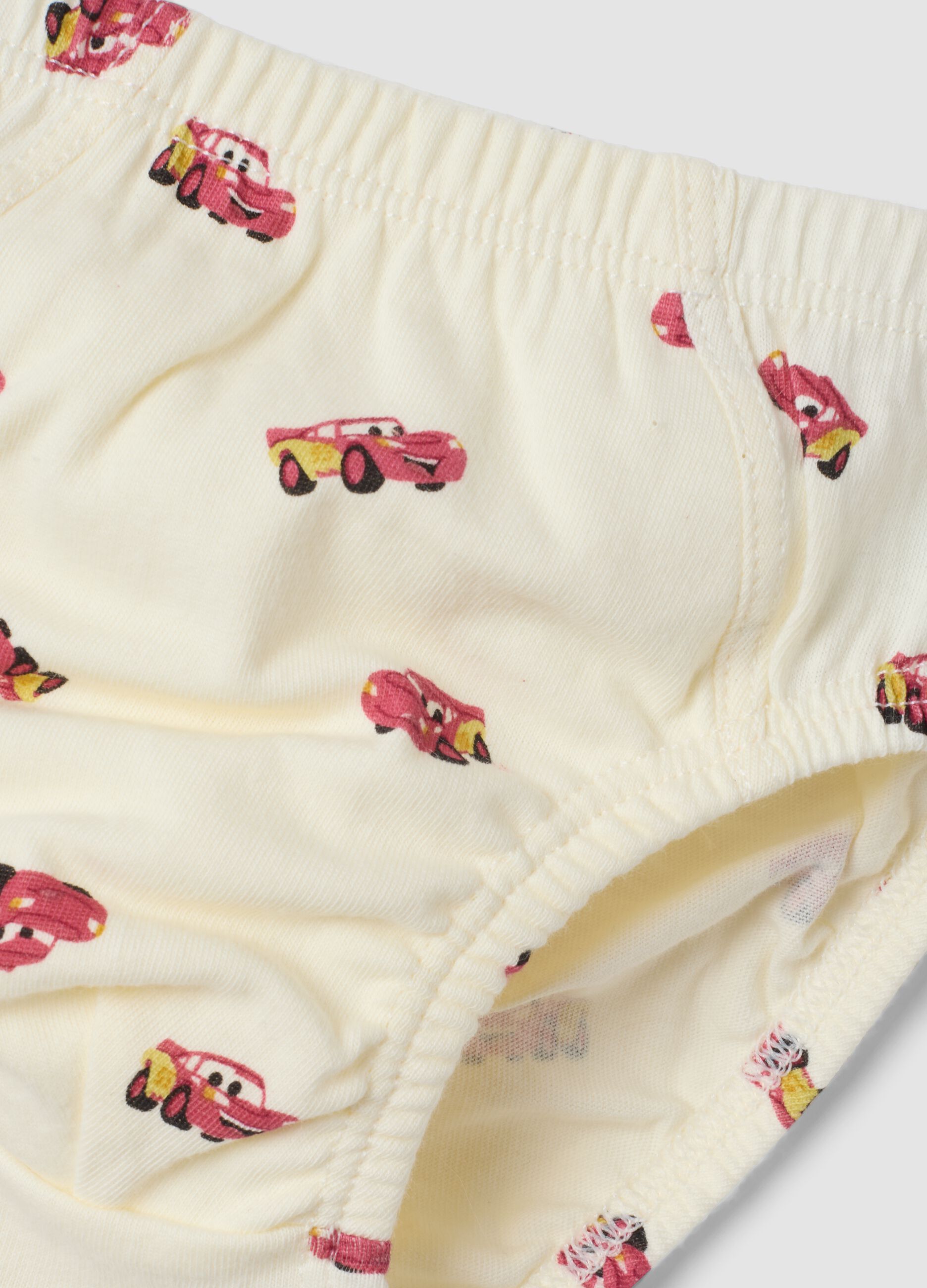 Pack of five organic cotton Cars-print baby briefs