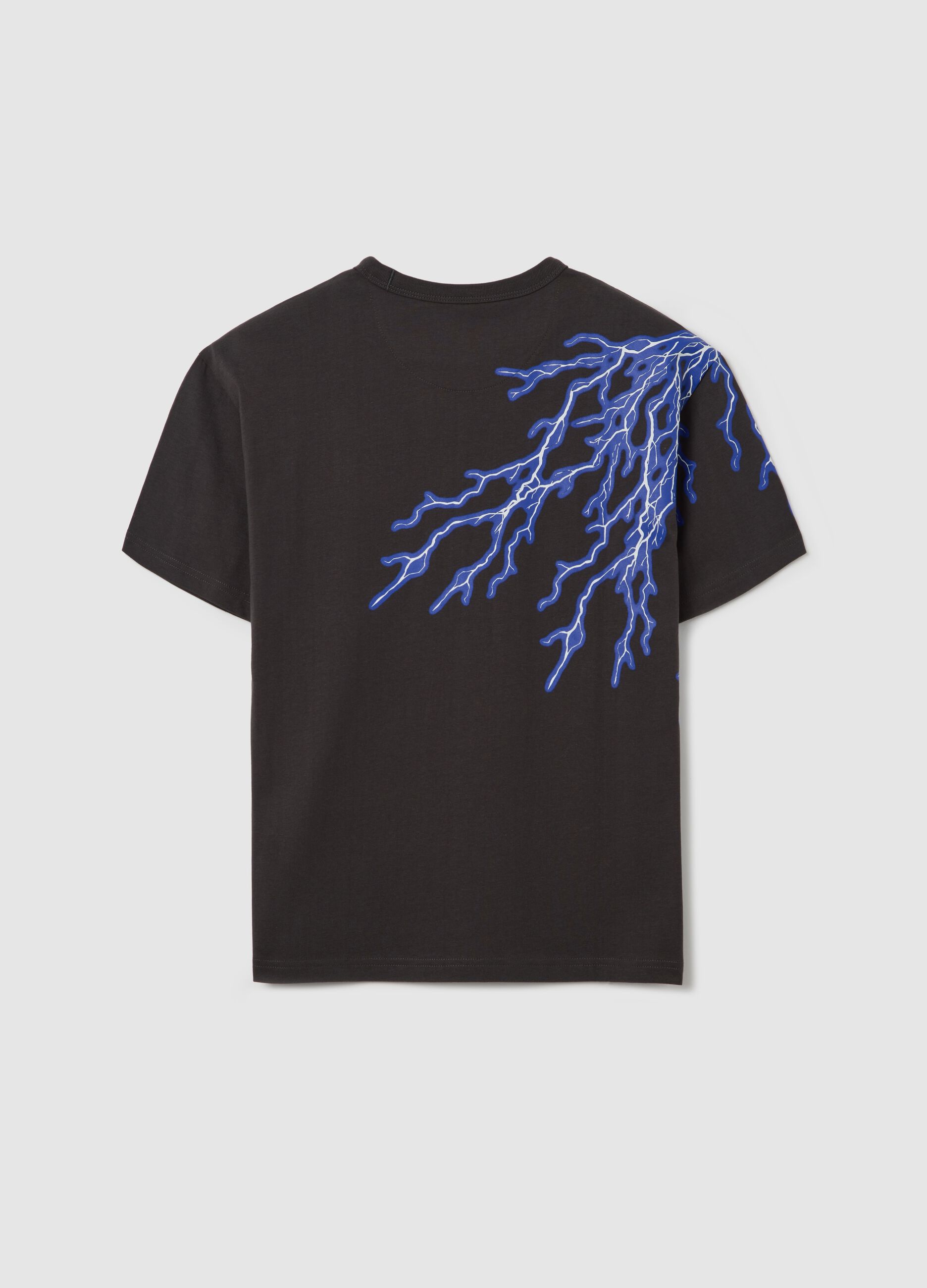 Cotton T-shirt with "Crush" lightning print