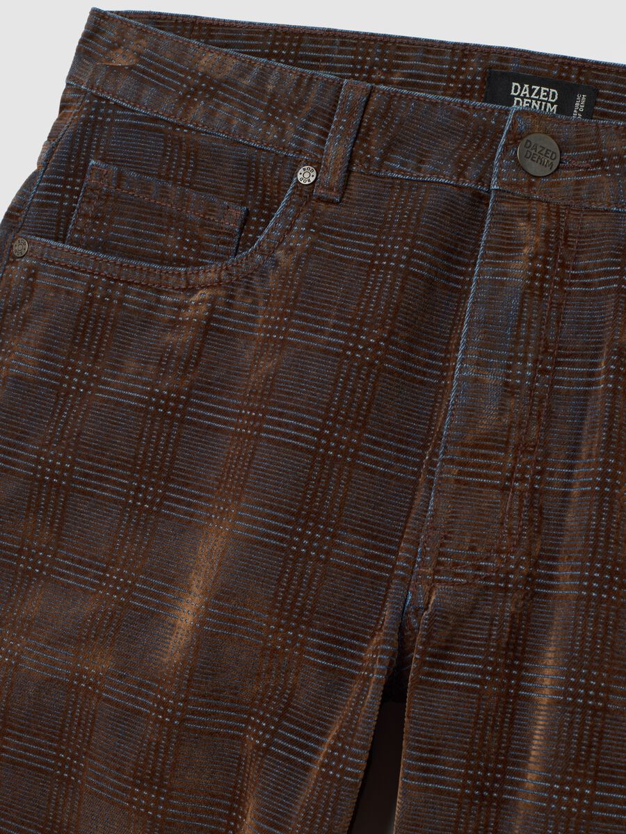 Brown pure cotton jeans with regular fit_5