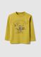 Yellow pure cotton children's regular fit T-shirt with print_0