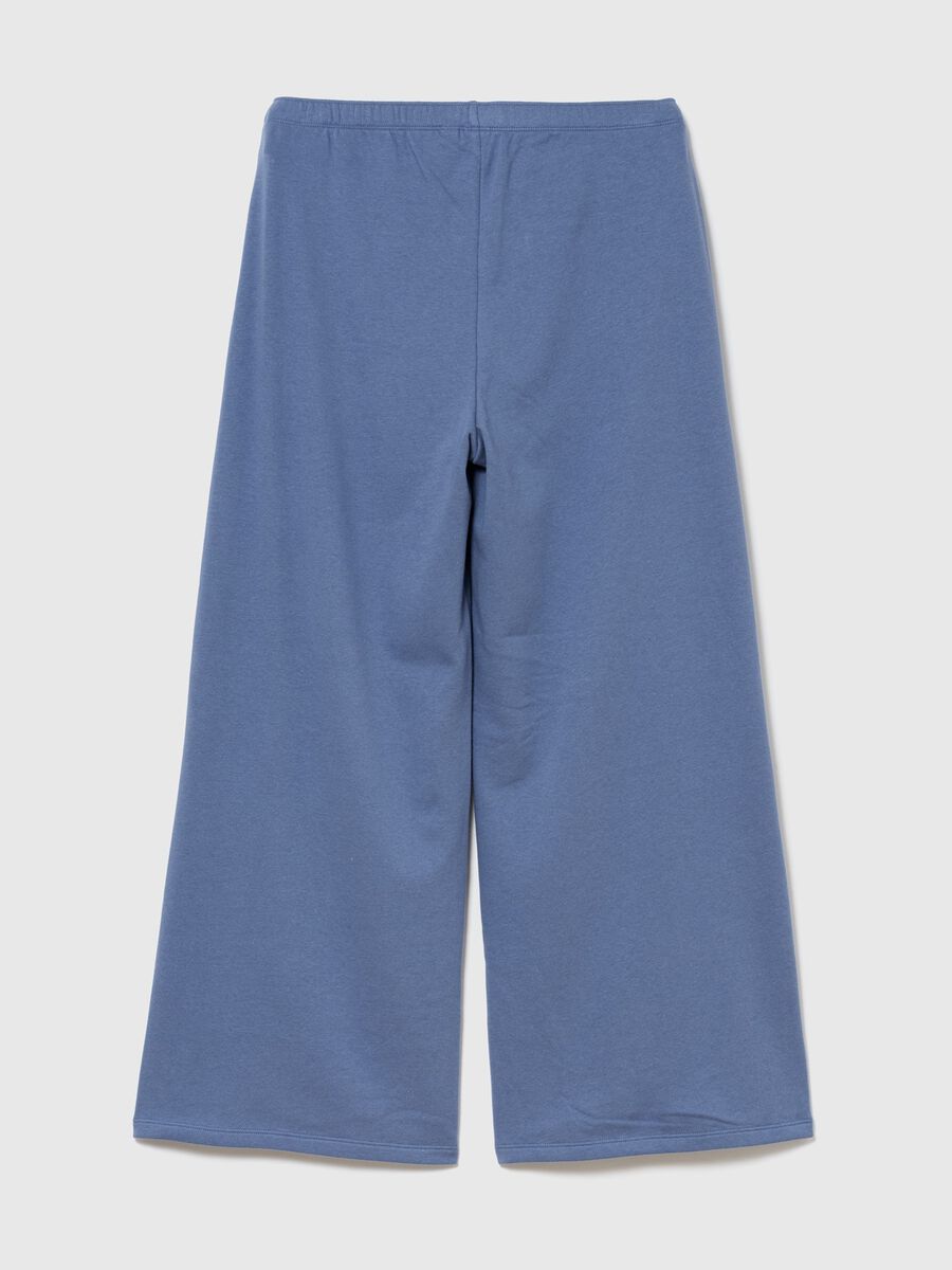 Blue wide-leg cotton-blend trousers with GAP logo_1