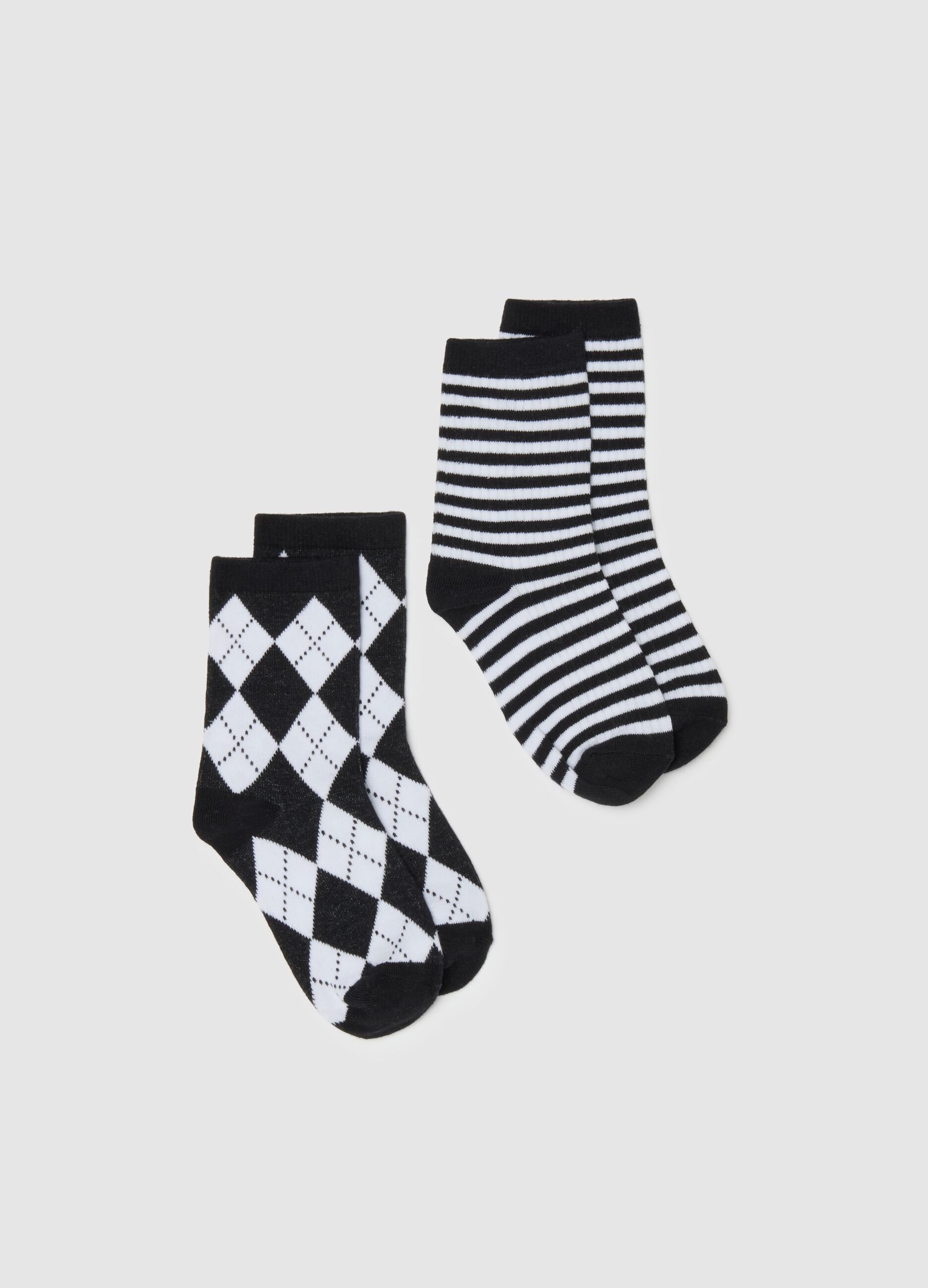 Girl's Short Cotton Mix Socks Bipack in Multicolour