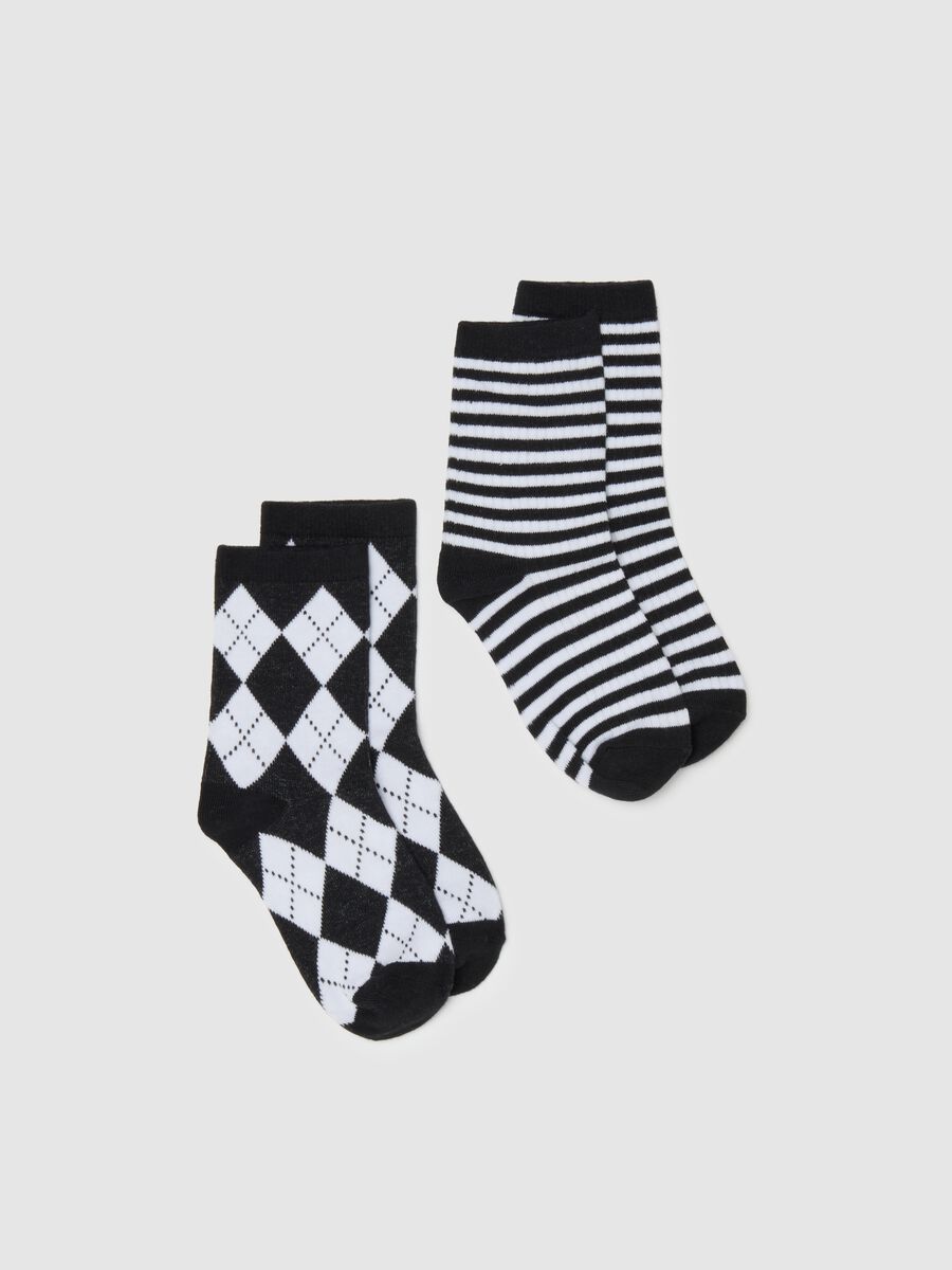 Girl's Short Cotton Mix Socks Bipack in Multicolour_0