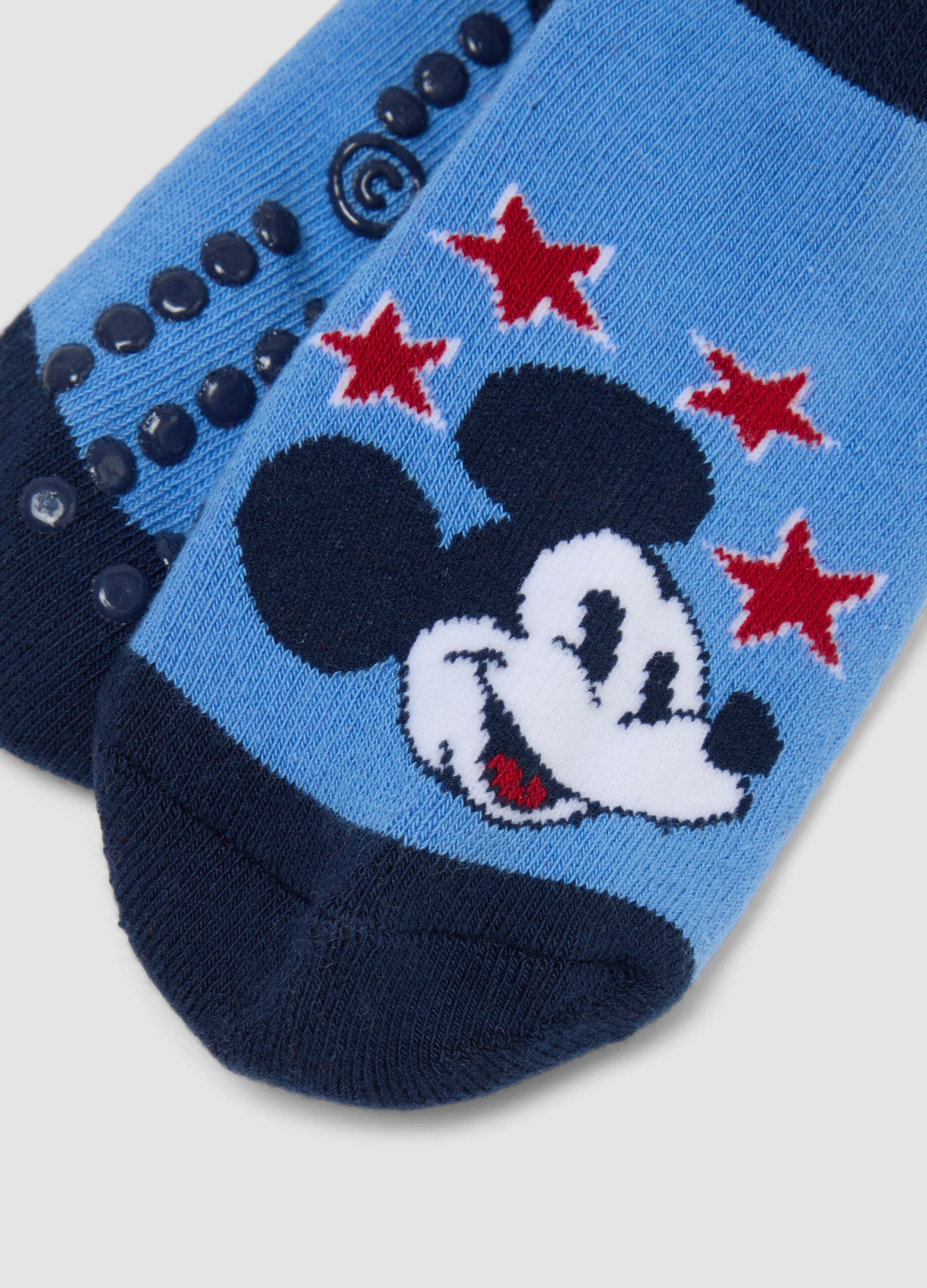 Bipack di calze corte in cotone organico elasticizzato con stampe Mickey