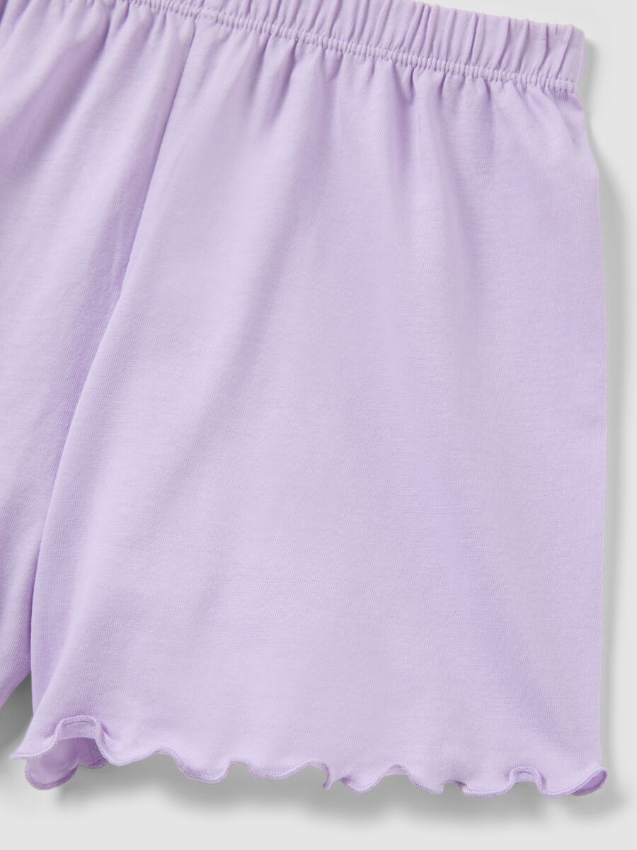 Girls' regular fit multi-coloured pure cotton short pyjamas_3