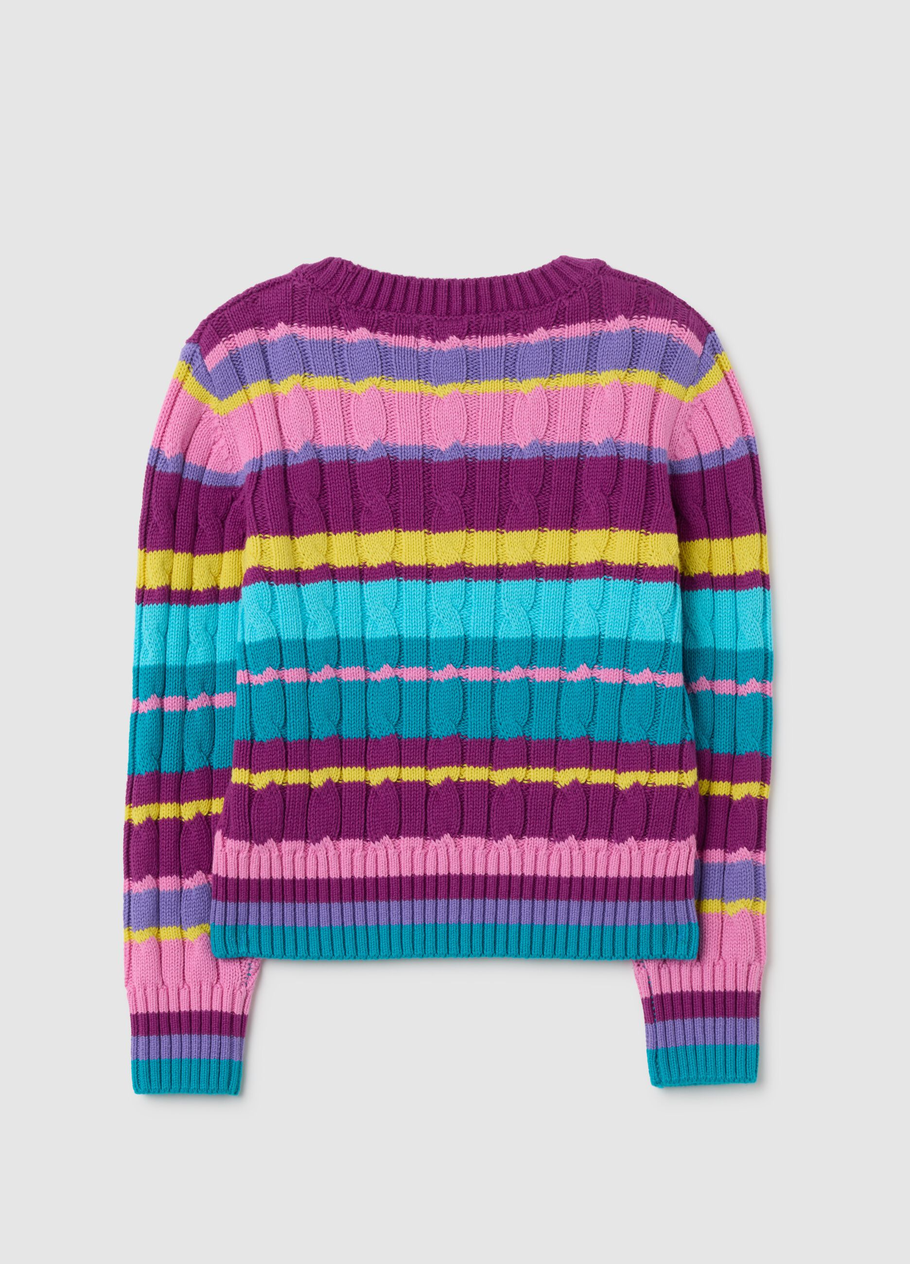 Girls' multicolour regular fit pure cotton sweater