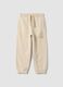 Sand pure cotton fleece oversized jogger trousers_0