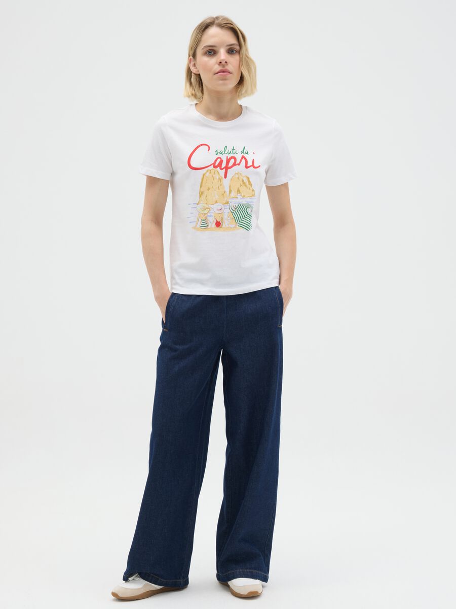 White regular fit pure cotton T-shirt_1