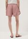 Pink shorts in a viscose, cotton and linen blend &ndash; regular fit_2
