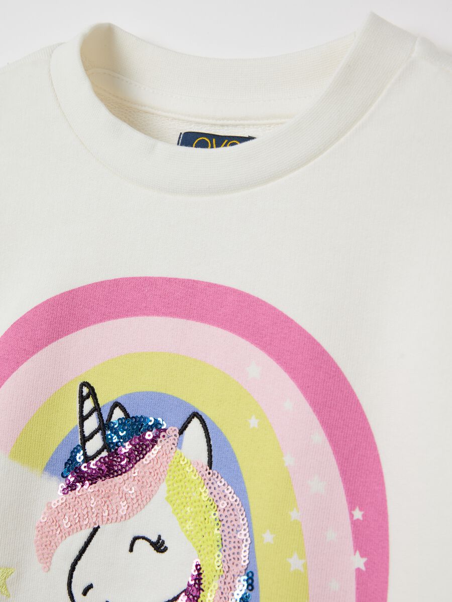 Sweatshirt with sequins and unicorn print_3