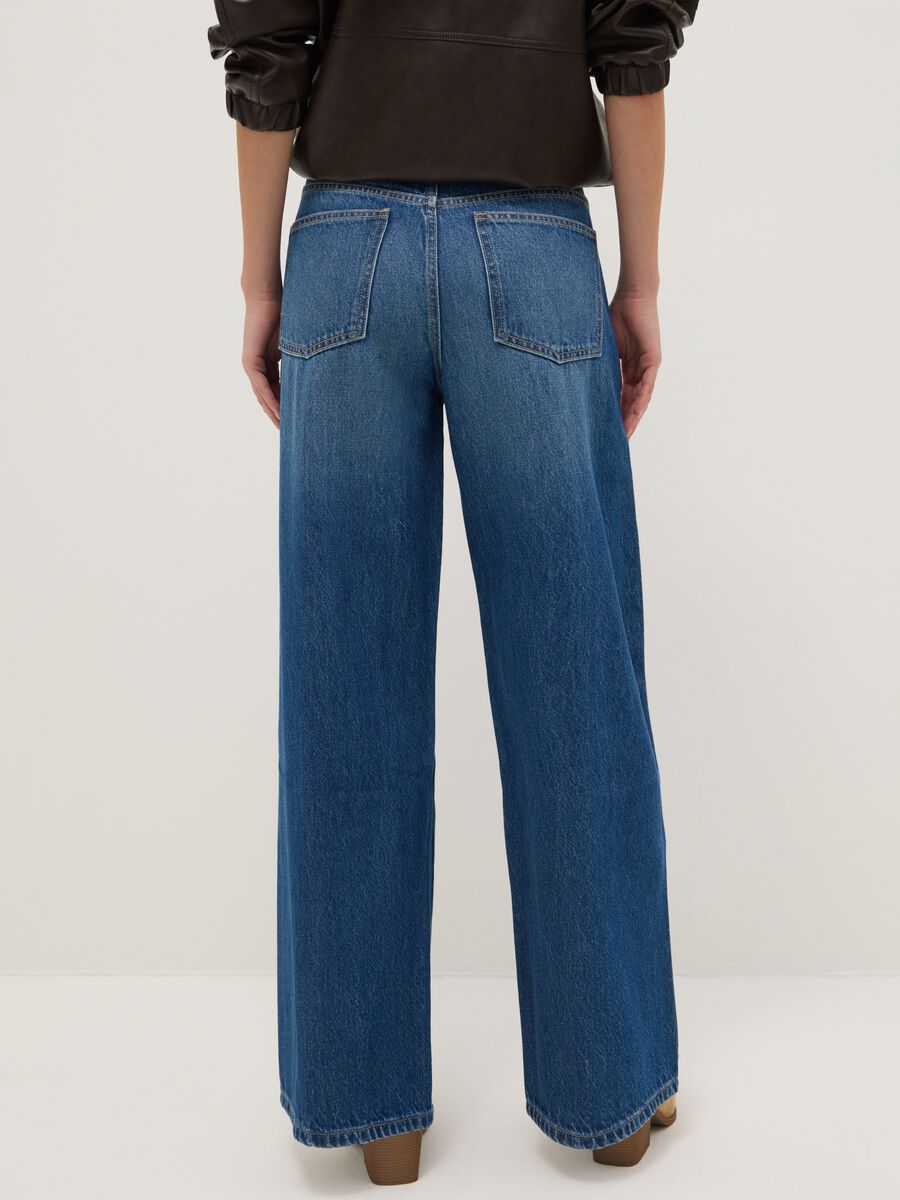 Wide Leg Pure Cotton Blue Jeans_2
