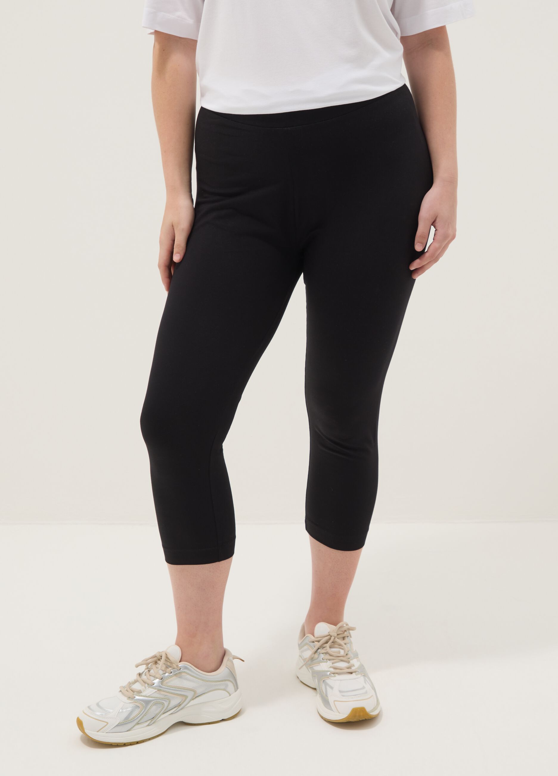 Leggings neri in cotone elasticizzato skinny fit