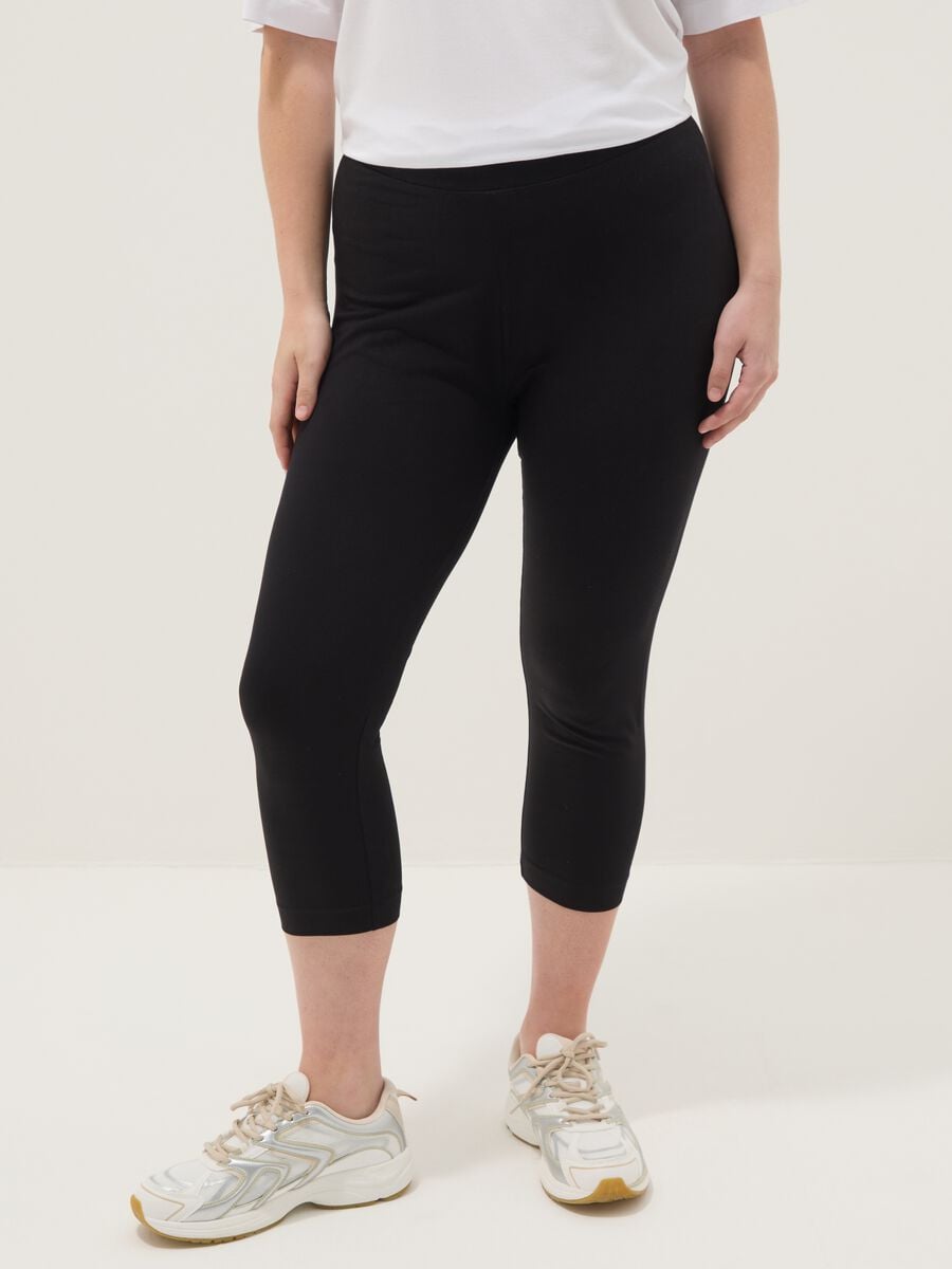 Black stretch cotton leggings_1