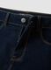 Dark blue stretch cotton denim shorts, regular fit_5
