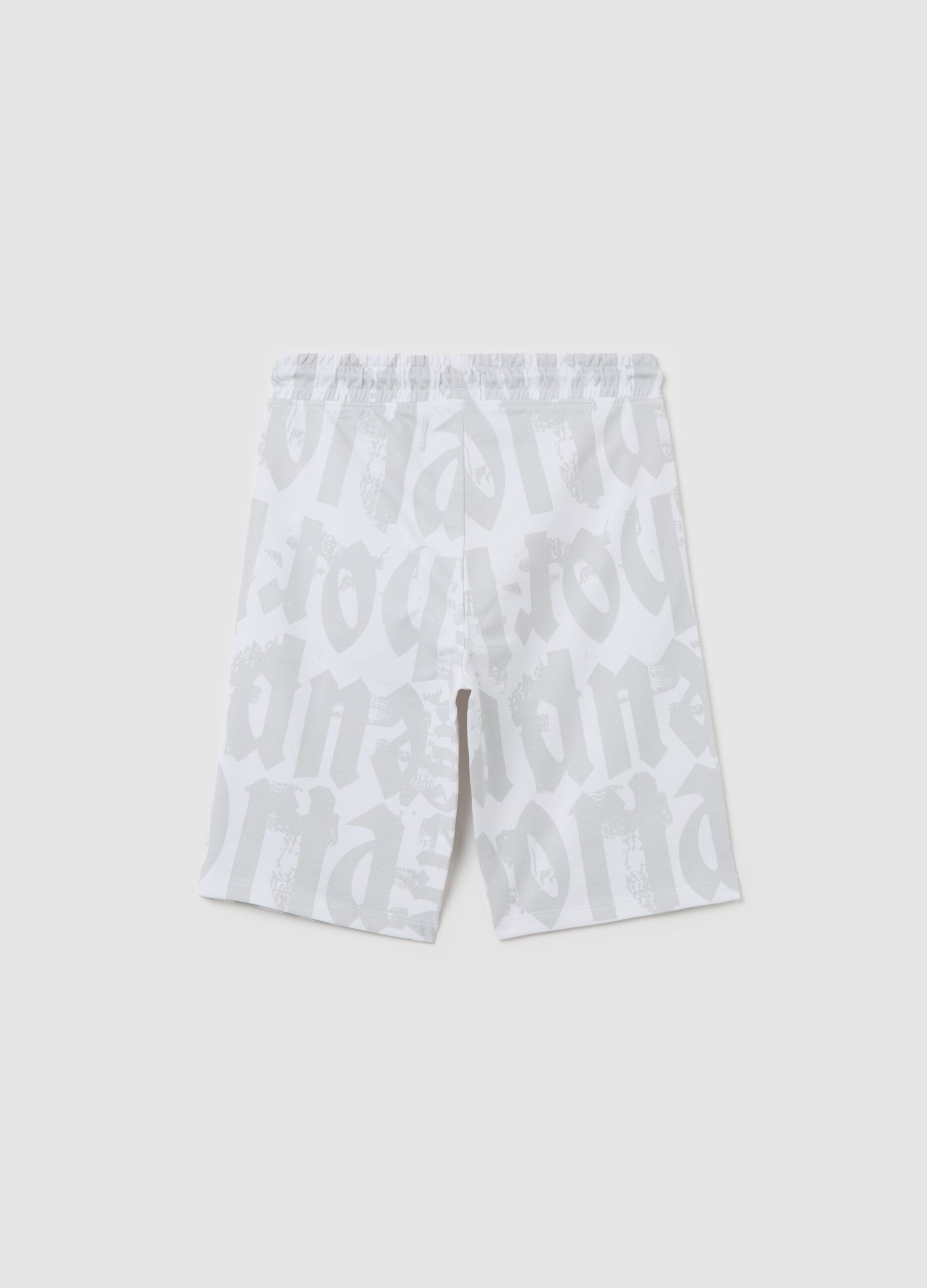 White French terry shorts with print