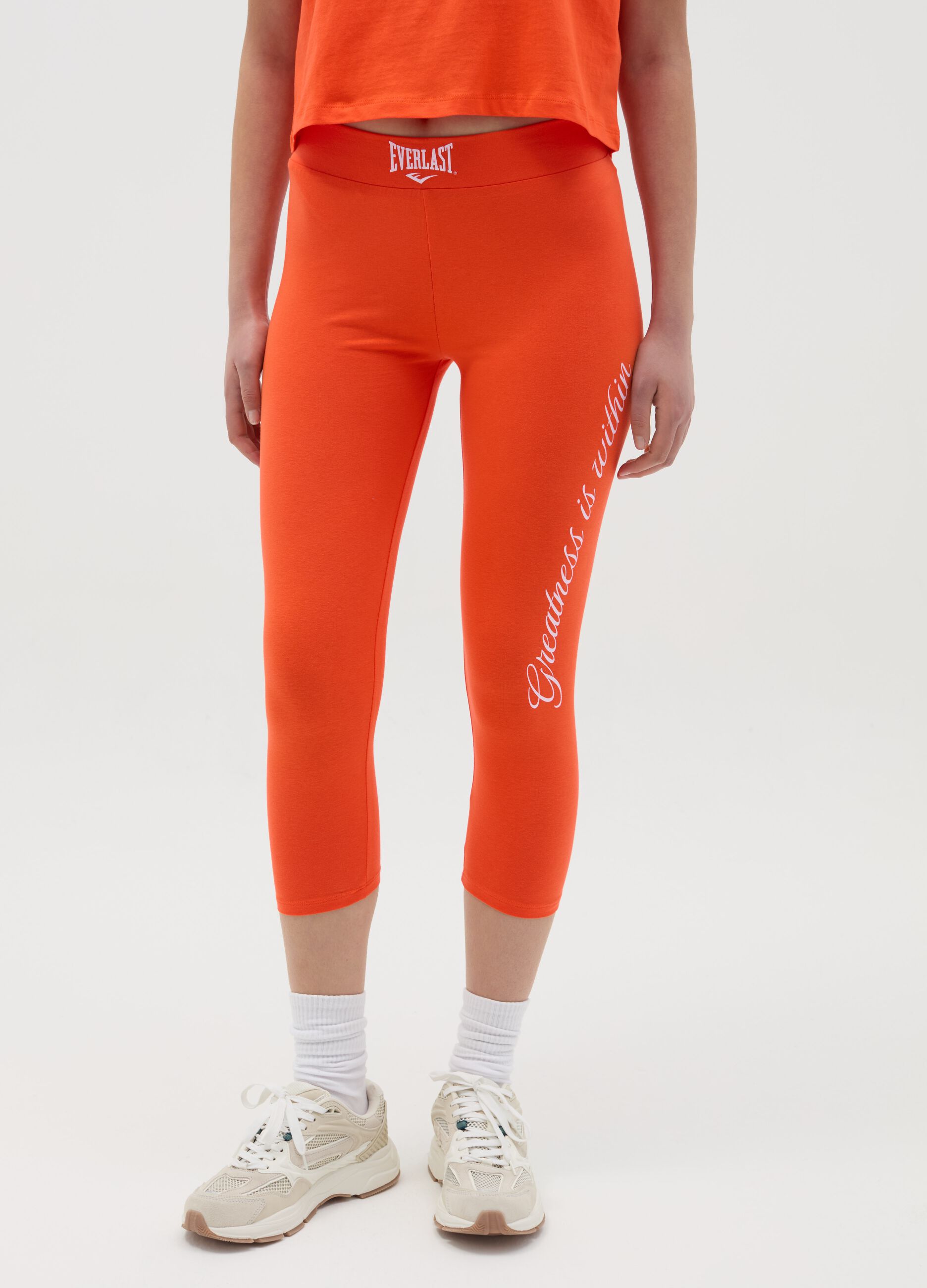Cropped leggings with print