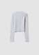 Girls&rsquo; grey organic stretch cotton T-shirt with ribbed neckline_5
