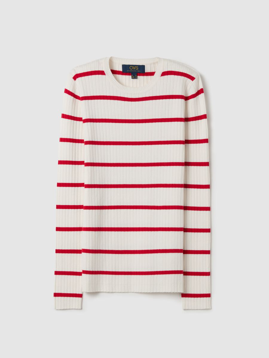 Flat ribbed top with striped pattern_4