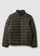 Green padded jacket with high neck and zip_0