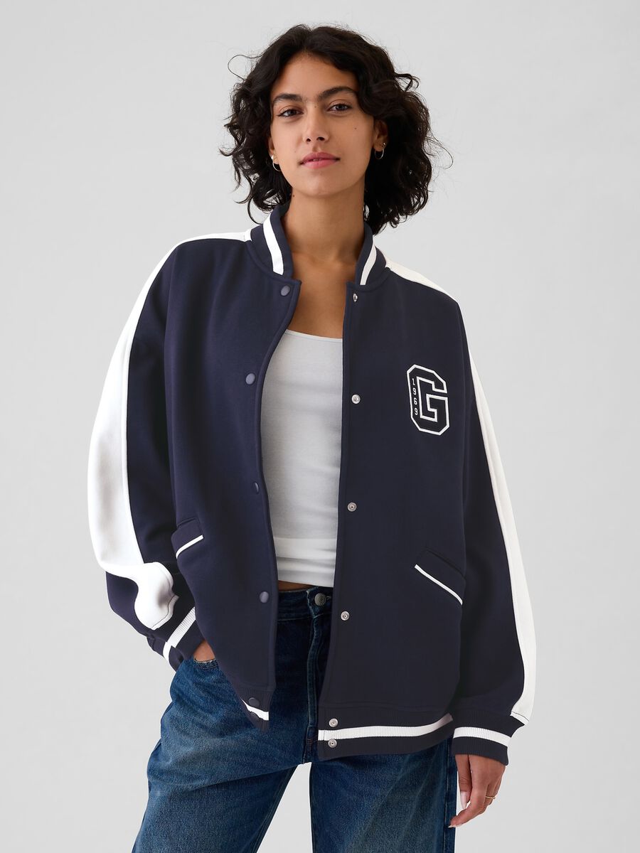 Bomber varsity oversize con ricamo logo_0