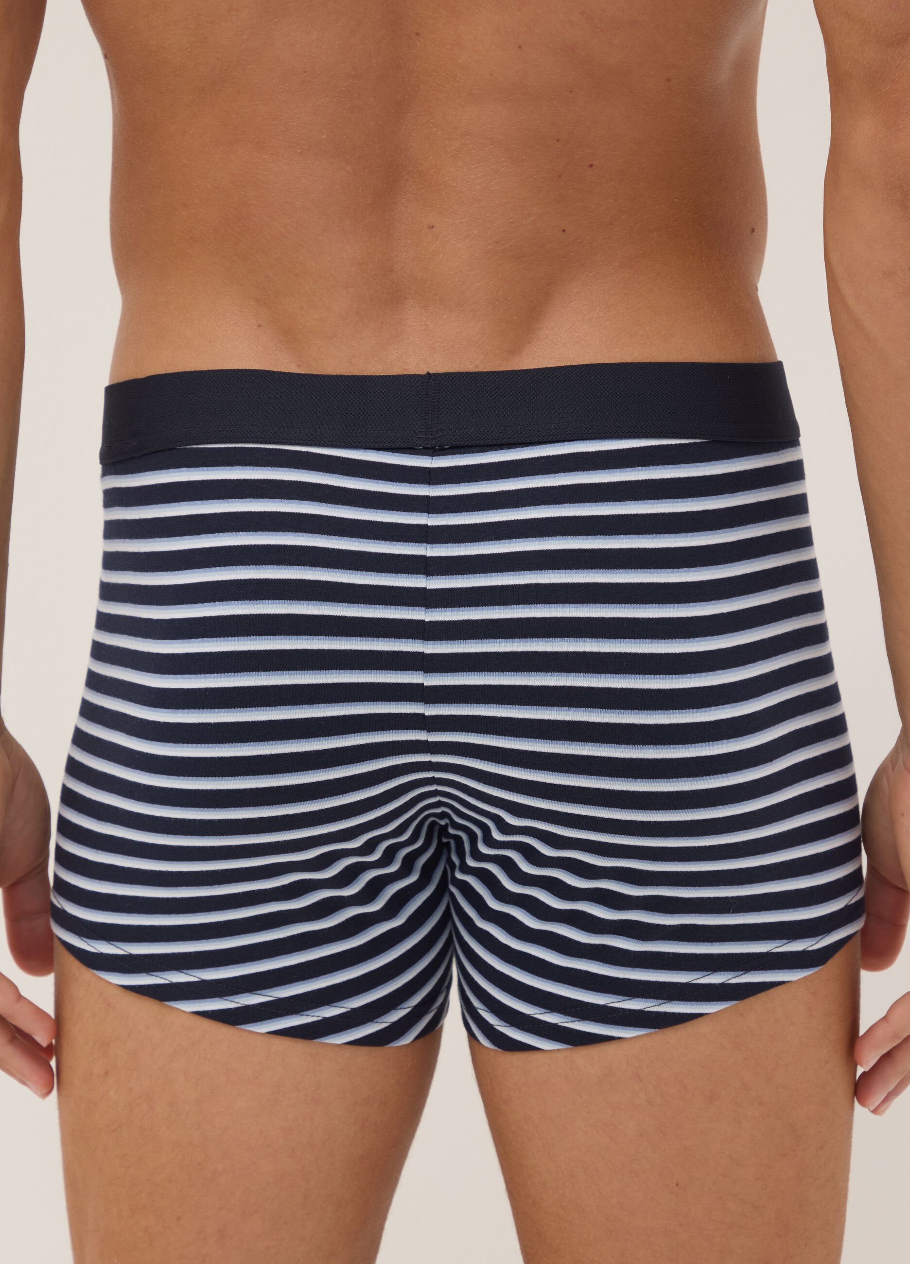 Five-pack of multicolour striped organic cotton boxer shorts