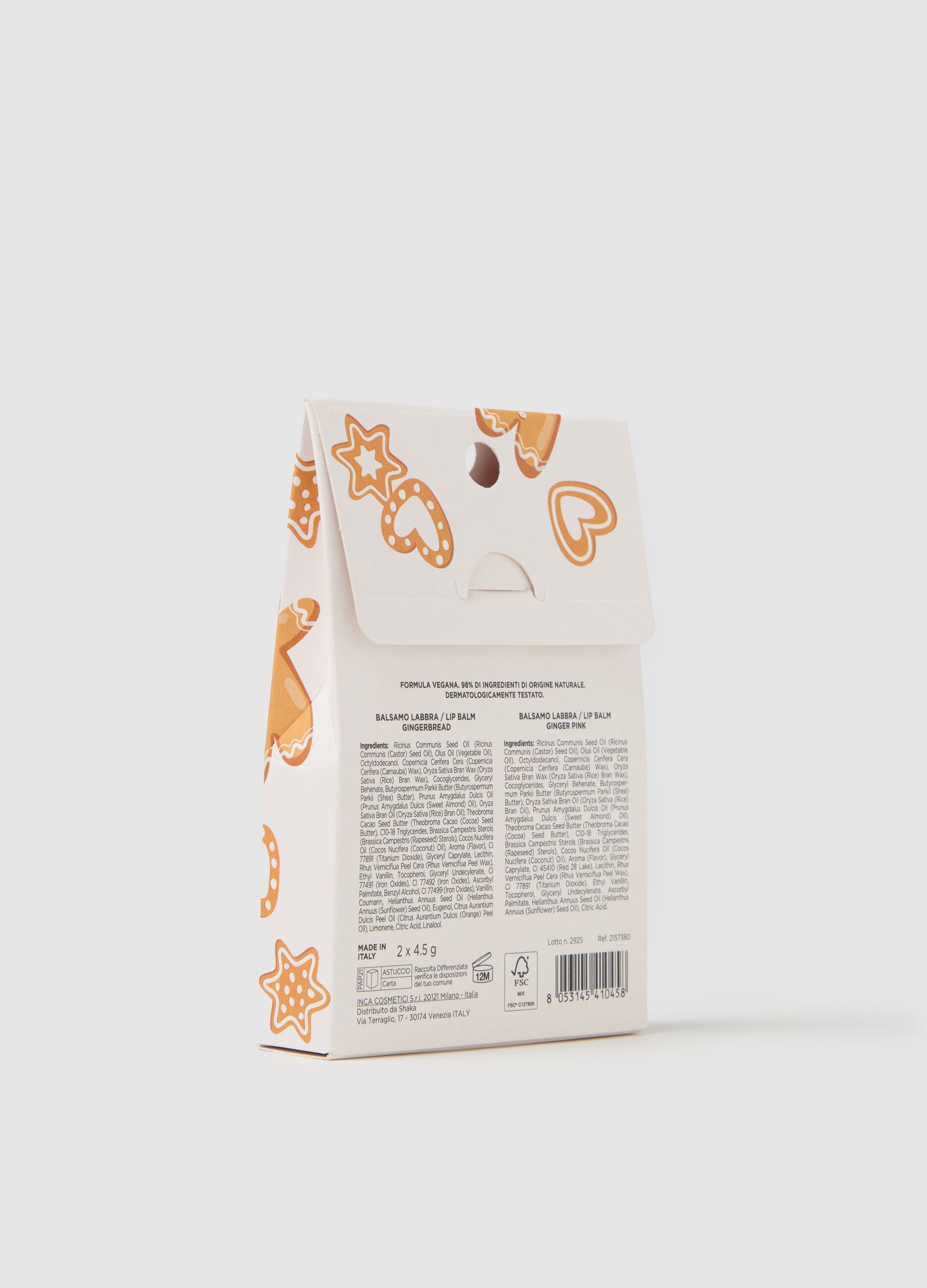 Kit balsamo labbra gourmand. Gingerbread + Ginger Pink