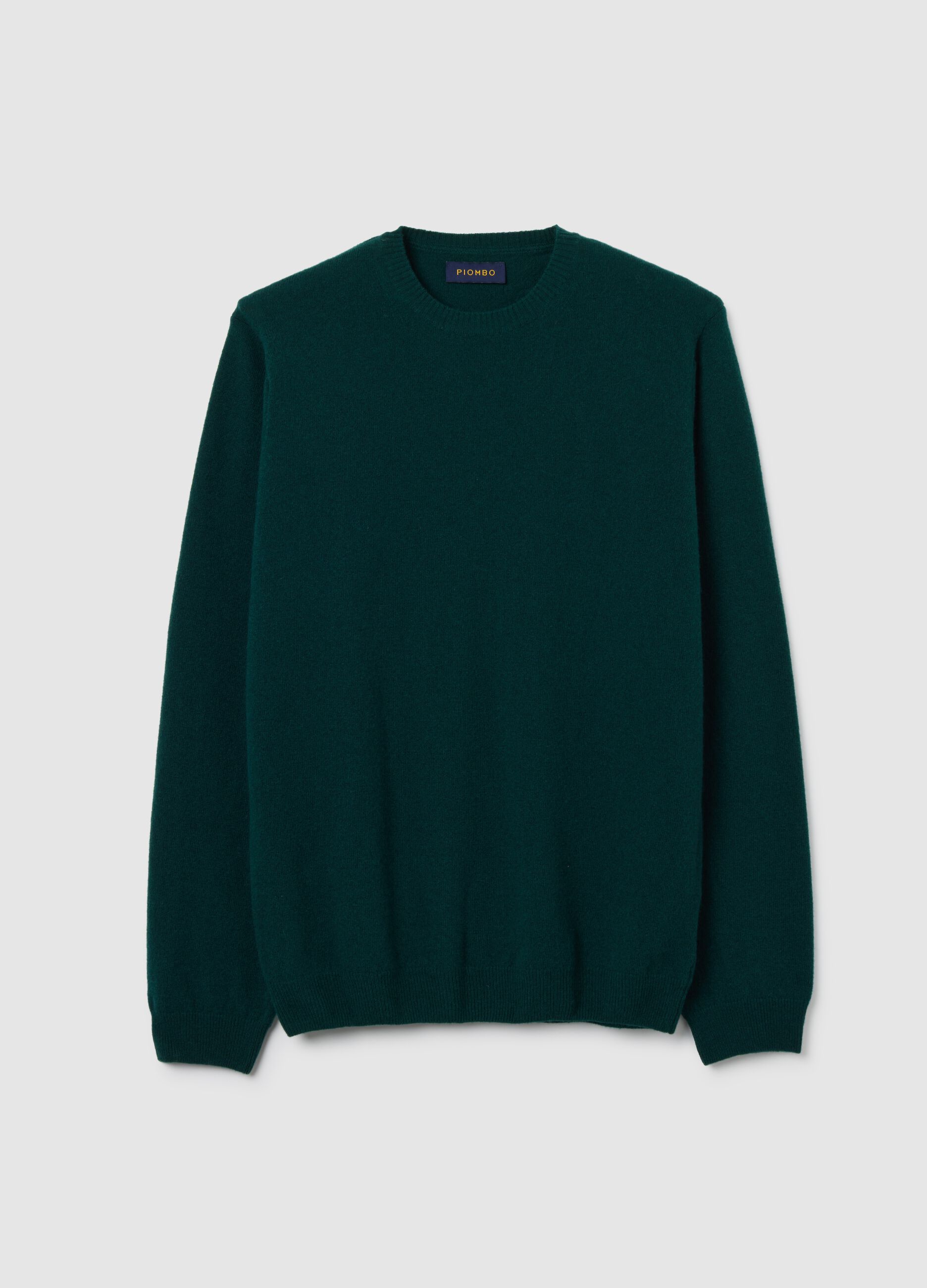 Green lambswool regular fit pullover