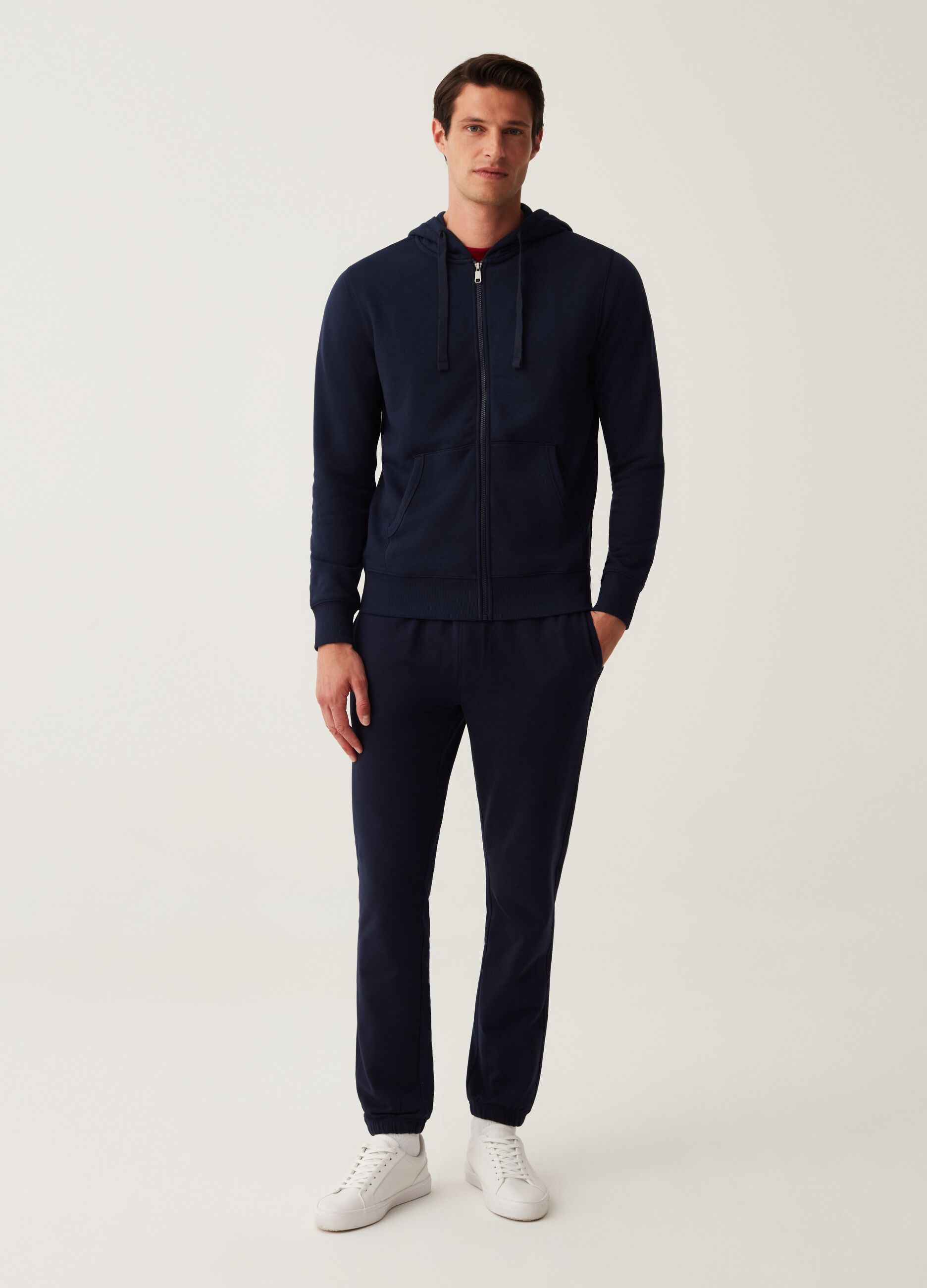 Full-zip in French Terry con cappuccio_1