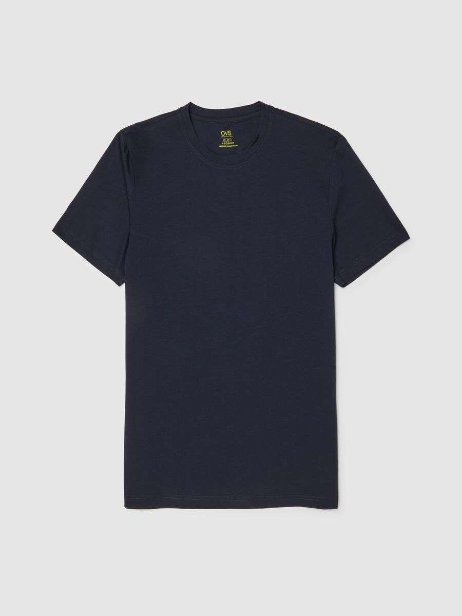 Blue pure cotton T-shirt regular fit_0