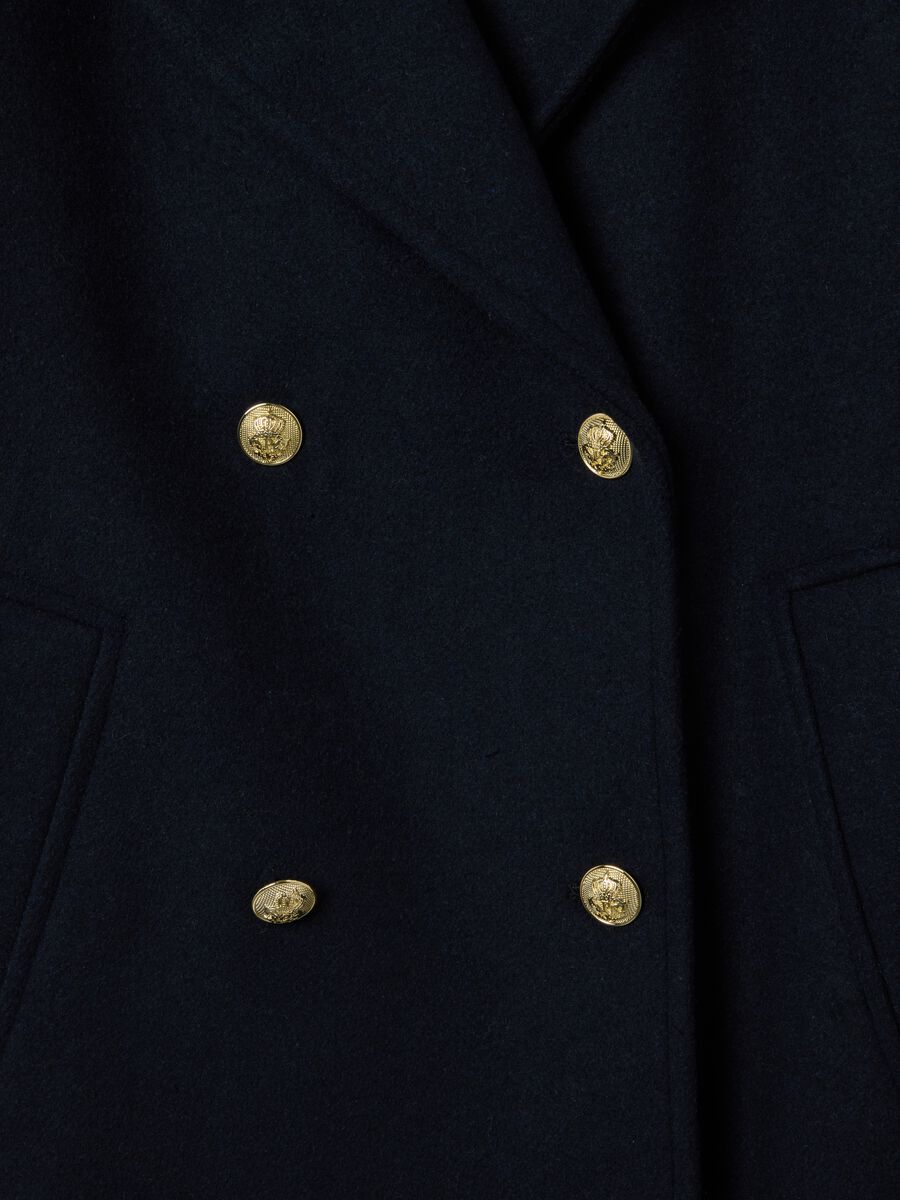 Blue double-breasted coat regular fit_5