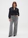 Black regular fit blouse with ruffles_2