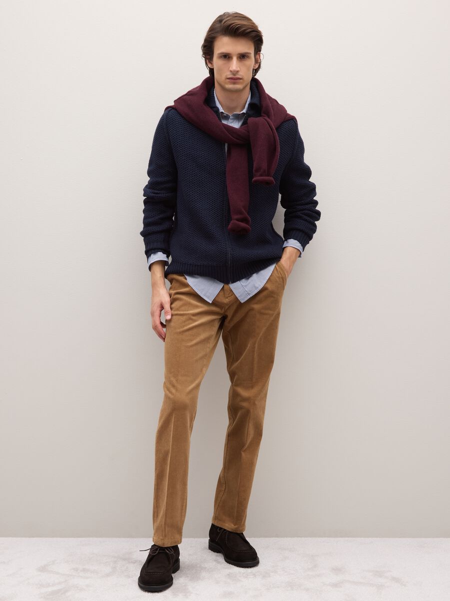 Blue regular fit zip cardigan_2