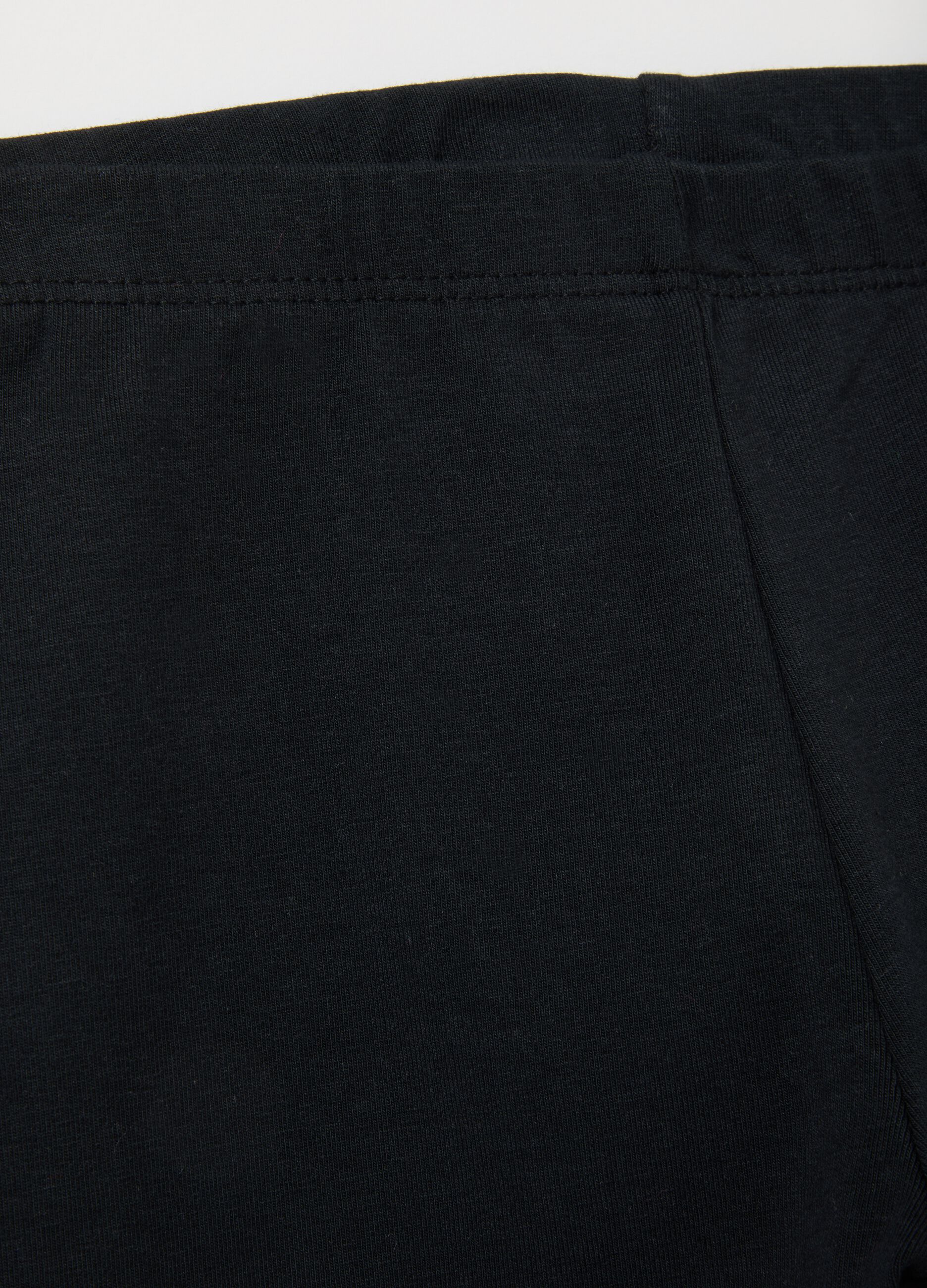 Shorts da bambina in cotone elasticizzato nero