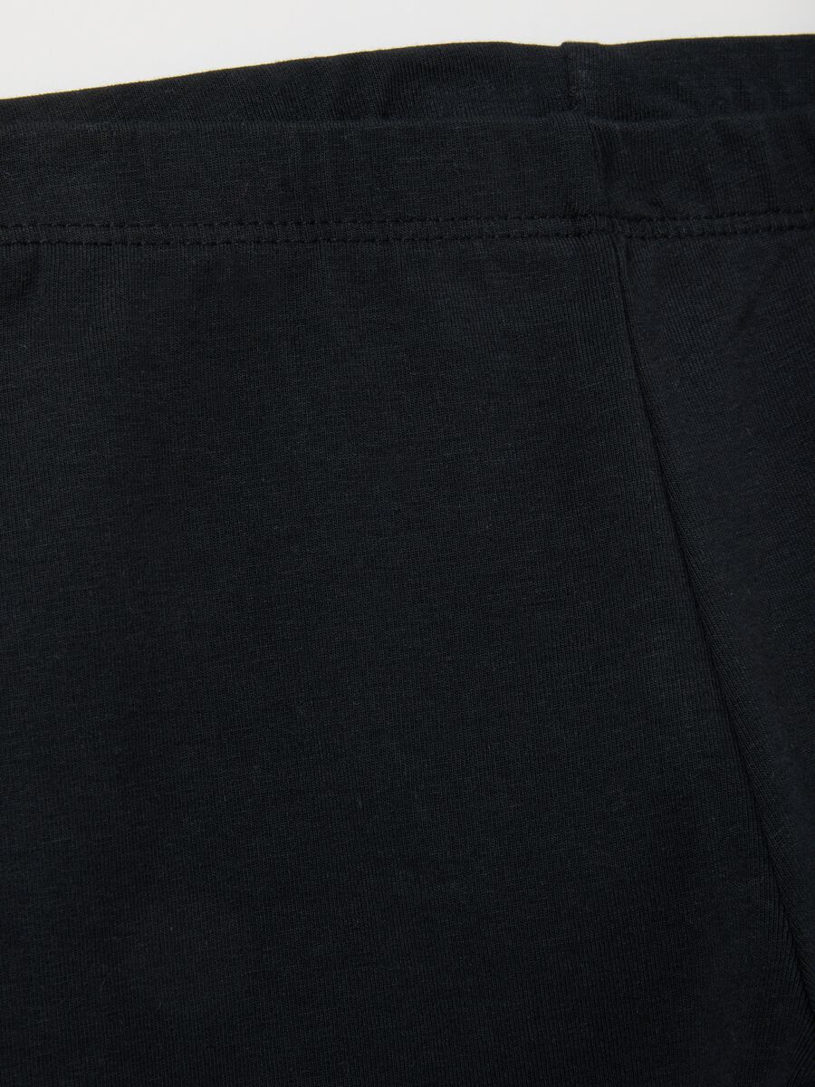 Shorts da bambina in cotone elasticizzato nero_3