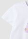 White pure cotton girl's T-shirt regular fit with print_3