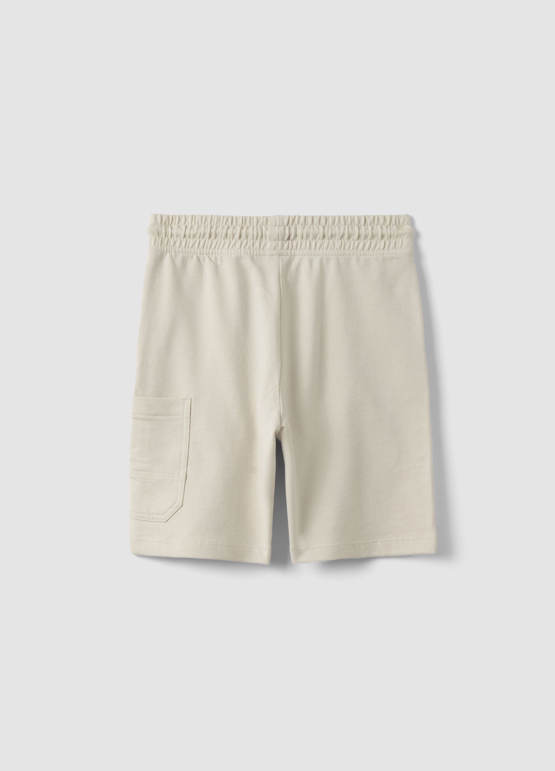 Pantaloncini in puro cotone beige da bambino regular fit