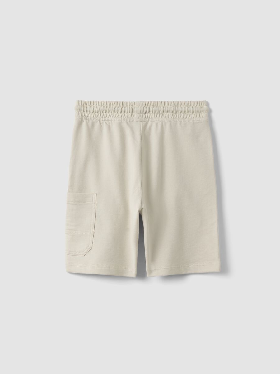 Pantaloncini in puro cotone beige da bambino regular fit_1
