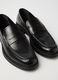 Black genuine leather loafers_2