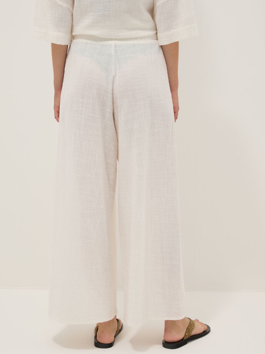 White pure cotton beach trousers_2