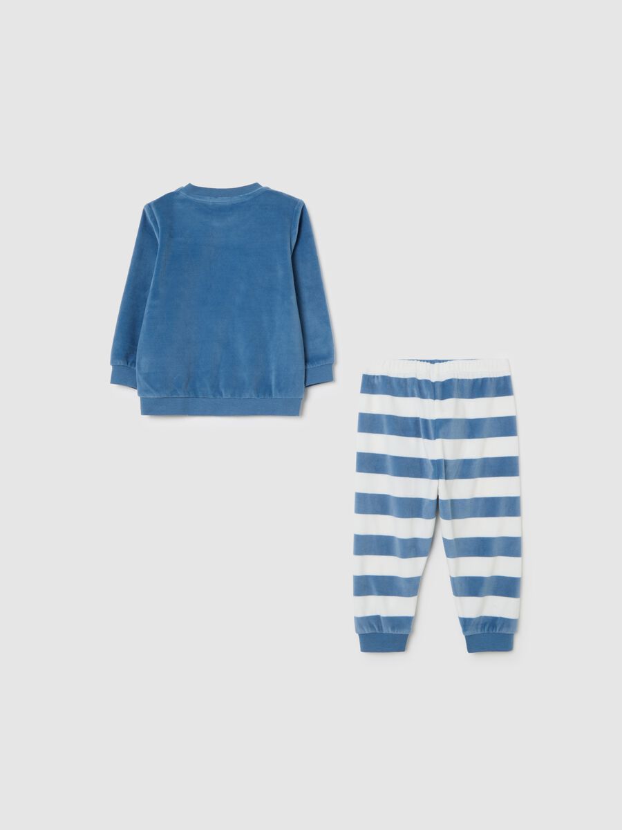 Pigiama multicolor a maniche lunghe da neonati regular fit in velour_1