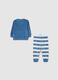 Multicolor long sleeve velour regular fit pyjamas for babies_1
