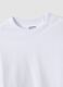 White pure cotton T-shirt with ribbed neckline for girls_2
