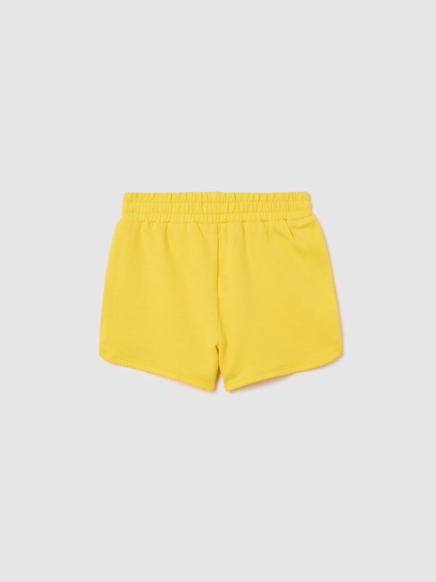 French Terry Cotton Shorts in Yellow_1