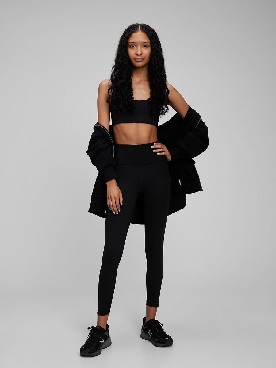 Solid colour high-rise leggings_0