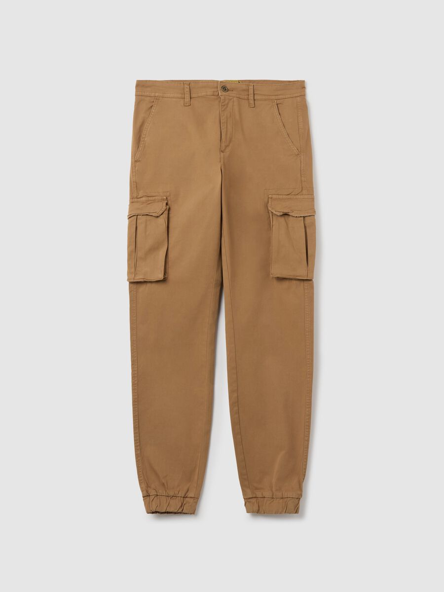 Stretch cotton cargo trousers_4