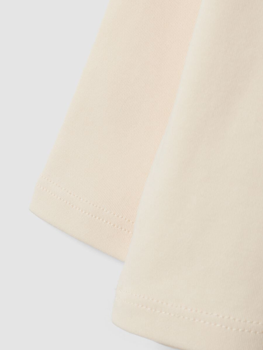 Beige crew-neck T-shirt in pure organic cotton_3
