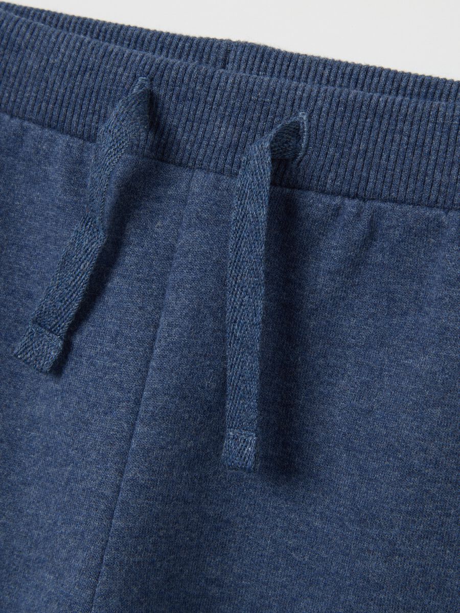 Baby trousers in pure blue cotton with regular fit_2