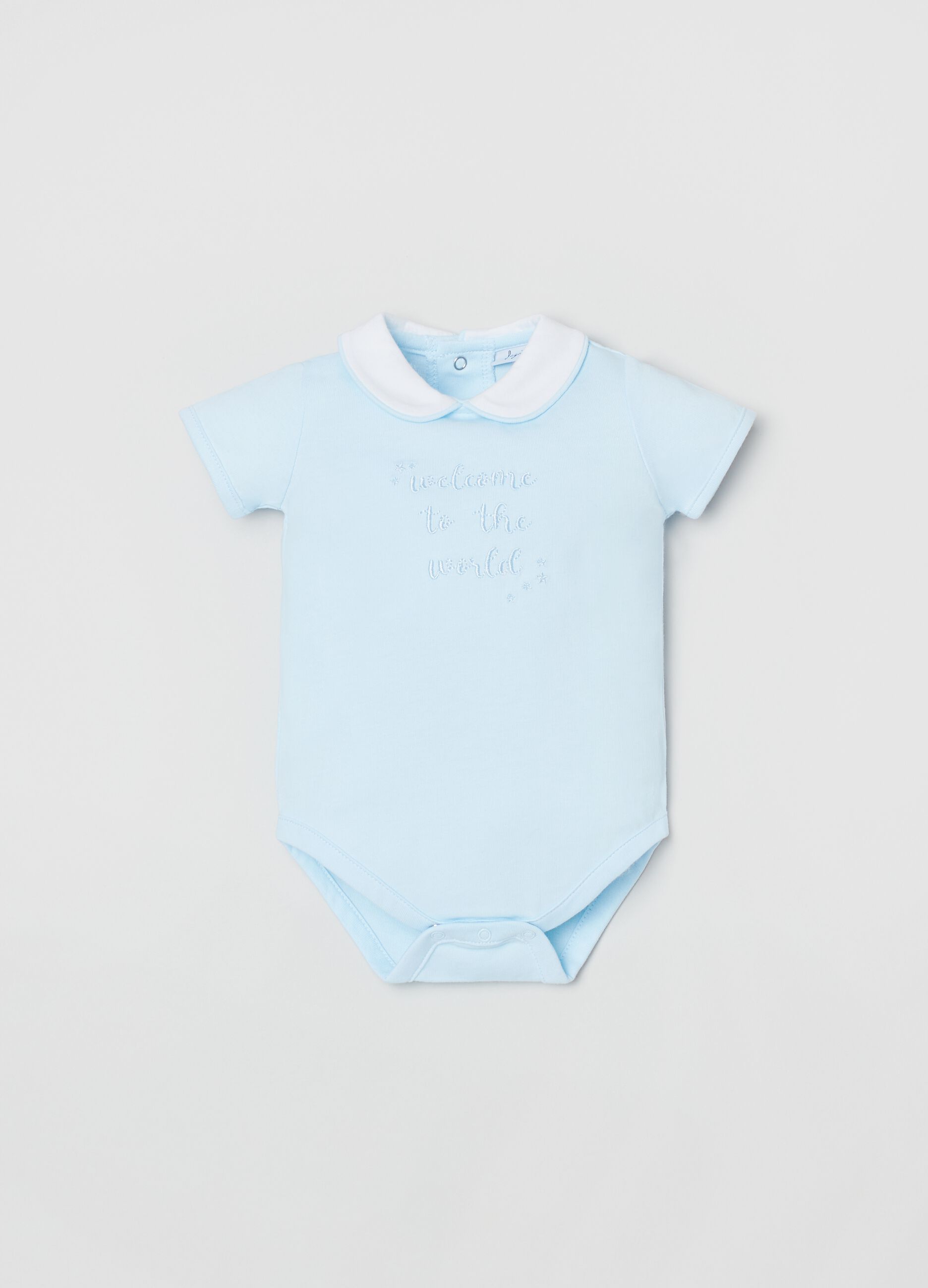 Body in cotone con ricamo lettering _0