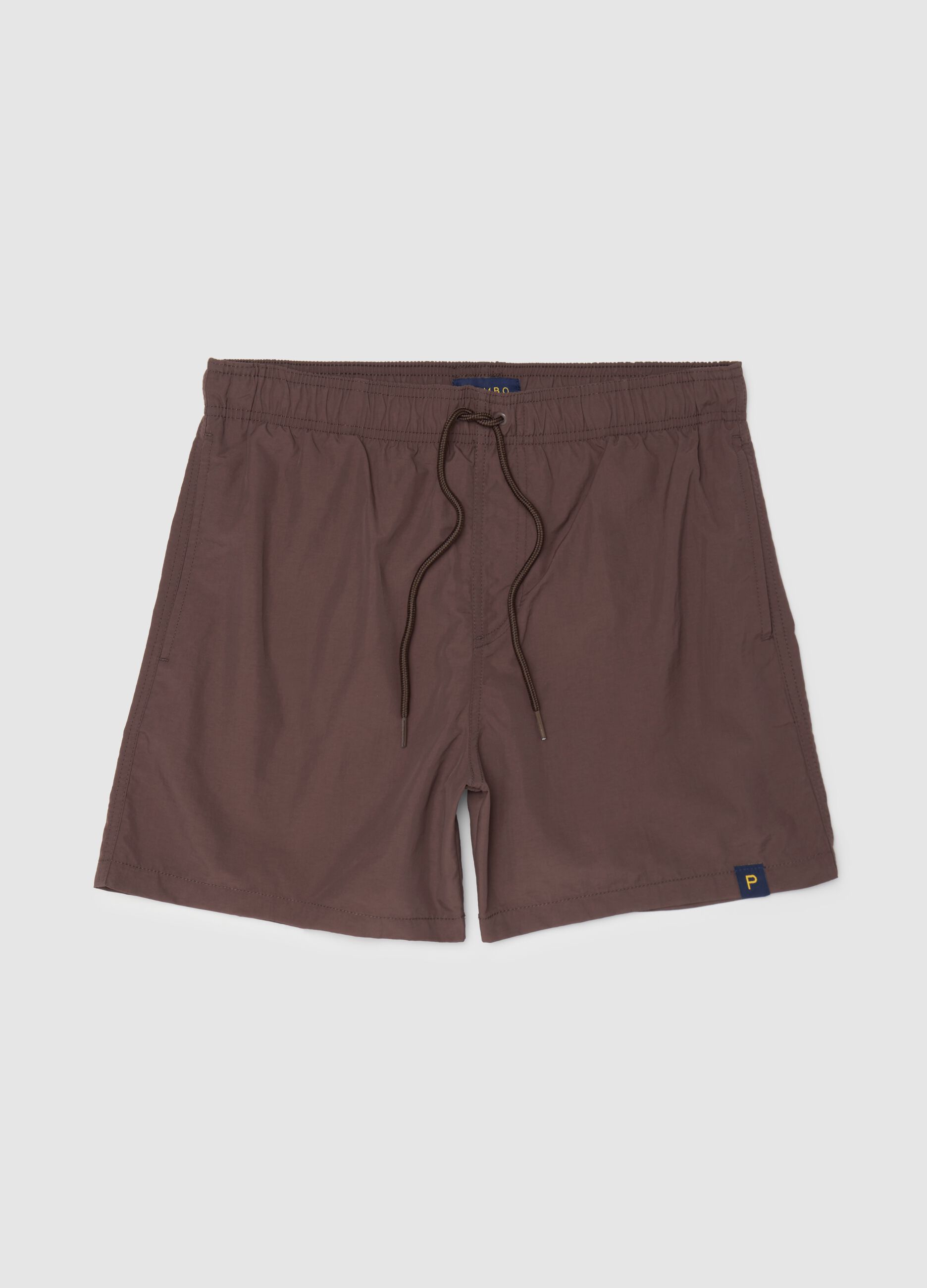 Boxer mare da uomo in misto marrone regular fit con vita elastica